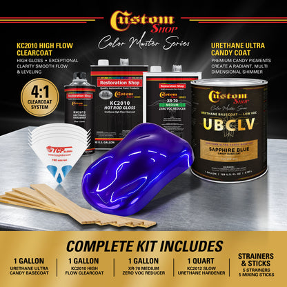 UCB Urethane Ultra Candy Basecoat - Sapphire Blue Candy Basecoat- Gallon Gloss Kit