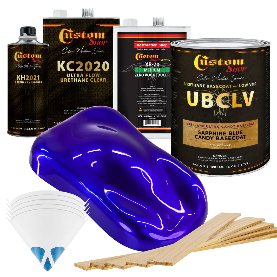 UCB Urethane Ultra Candy Basecoat - Sapphire Blue Candy Basecoat- Gallon Ultra Flow Kit