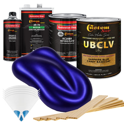 UCB Urethane Ultra Candy Basecoat - Sapphire Blue Candy Basecoat- Gallon Matte Kit
