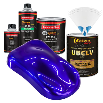 UCB Urethane Ultra Candy Basecoat - Sapphire Blue Candy Basecoat- Quart Gloss Kit