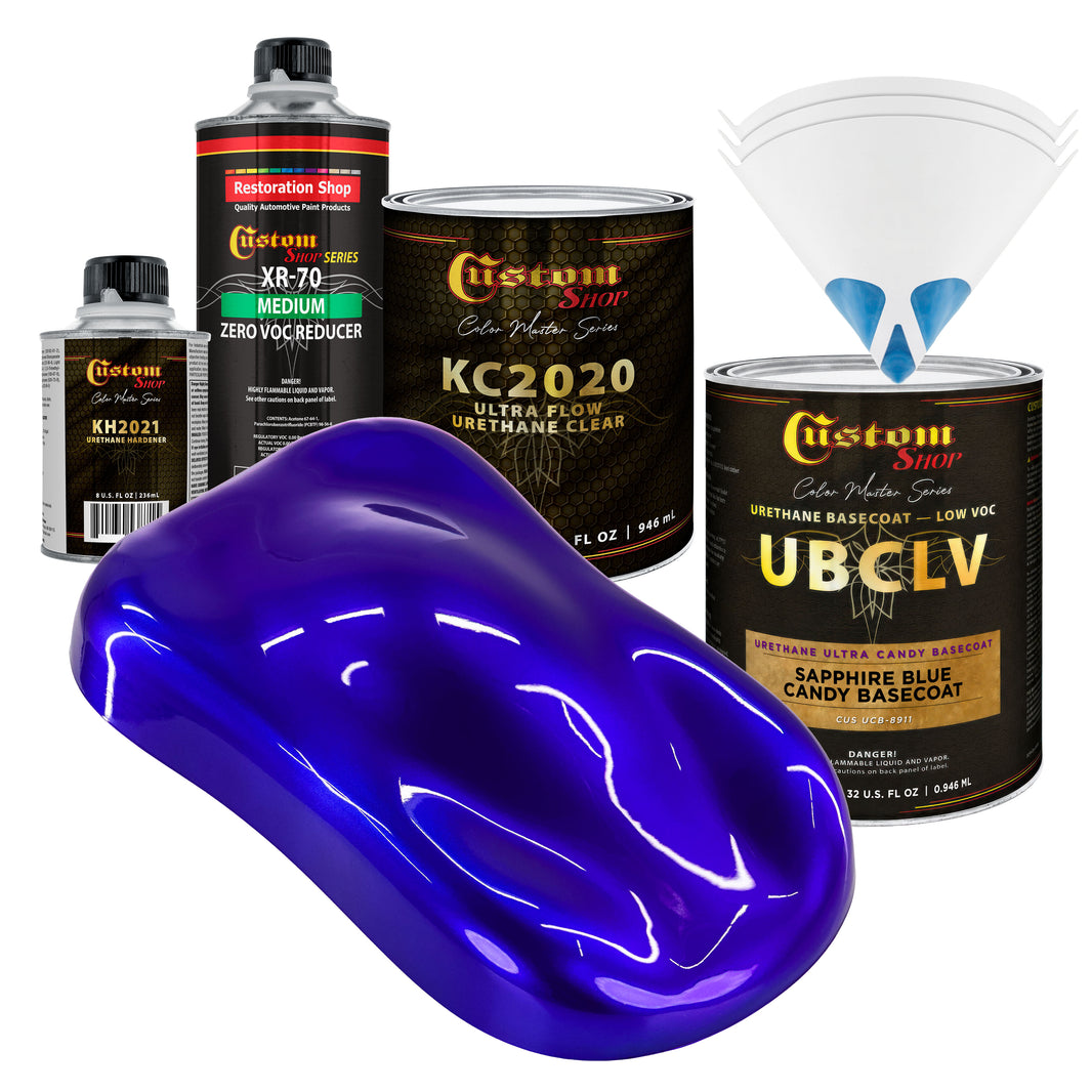 UCB Urethane Ultra Candy Basecoat - Sapphire Blue Candy Basecoat- Quart Ultra Flow Kit