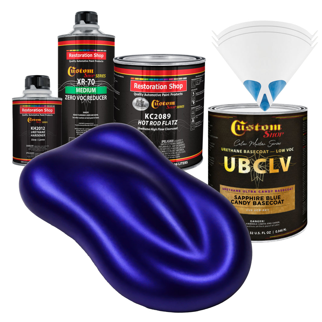 UCB Urethane Ultra Candy Basecoat - Sapphire Blue Candy Basecoat- Quart Matte Kit
