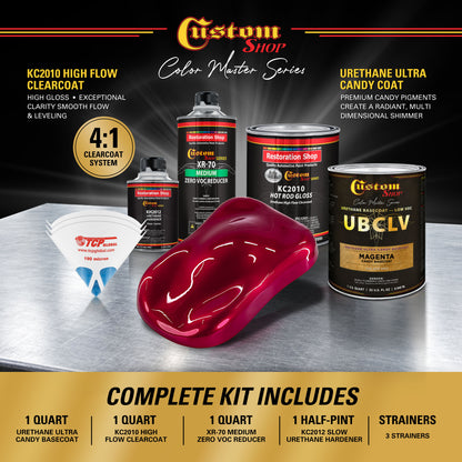 UCB Urethane Ultra Candy Basecoat - Magenta Candy Basecoat- Quart Gloss Kit