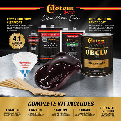 UCB Urethane Ultra Candy Basecoat - Deep Maroon Candy Basecoat- Gallon Gloss Kit