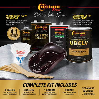 UCB Urethane Ultra Candy Basecoat - Deep Maroon Candy Basecoat- Gallon Ultra Flow Kit
