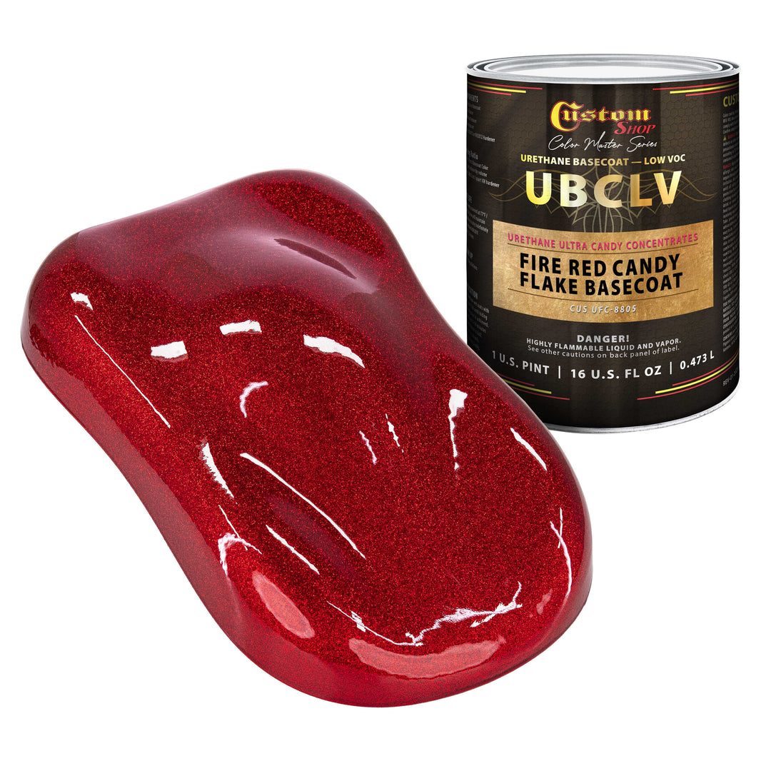 UFC Urethane Ultra Flake Colors - Fire Red Candy Flake Basecoat- Pint