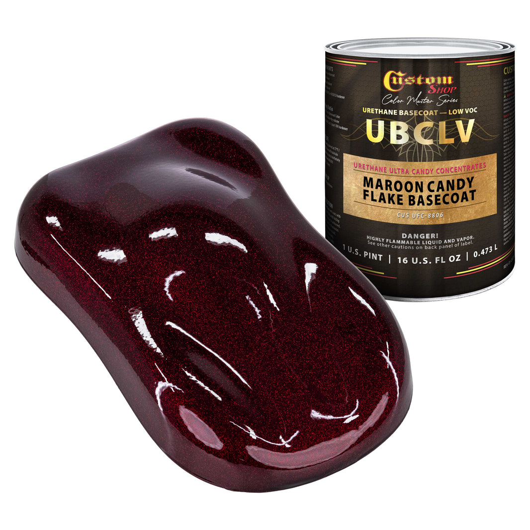 UFC Urethane Ultra Flake Colors - Maroon Candy Flake Basecoat- Pint