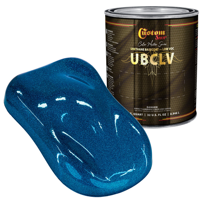 Custom Shop UFC Urethane Ultra Flake Colors - Bright Blue Candy Flake Basecoat- Quart