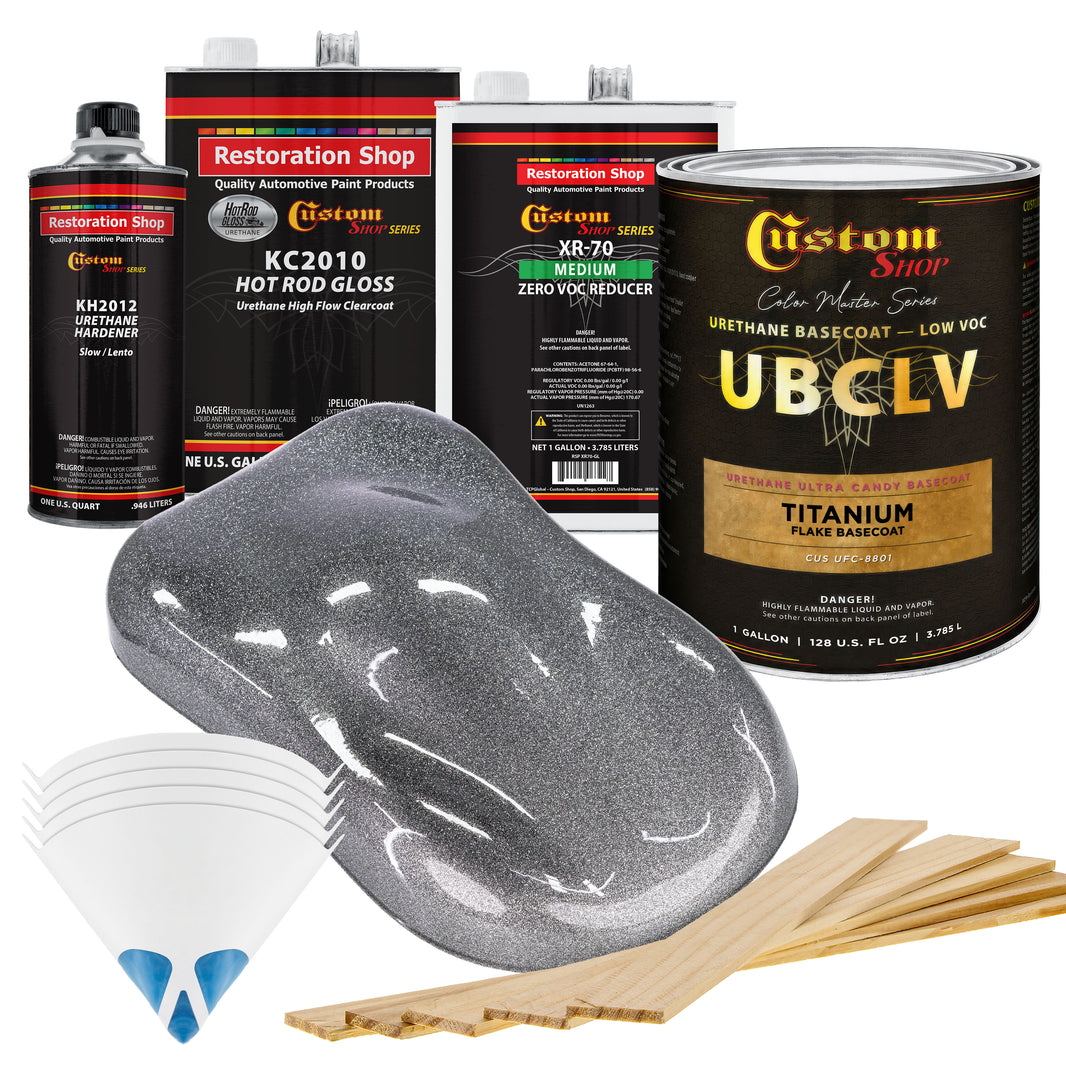 UFC Urethane Ultra Flake Colors - Titanium Flake Basecoat- Gallon Gloss Kit
