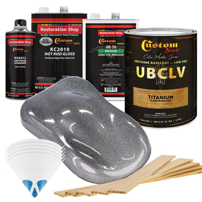 UFC Urethane Ultra Flake Colors - Titanium Flake Basecoat- Gallon Gloss Kit