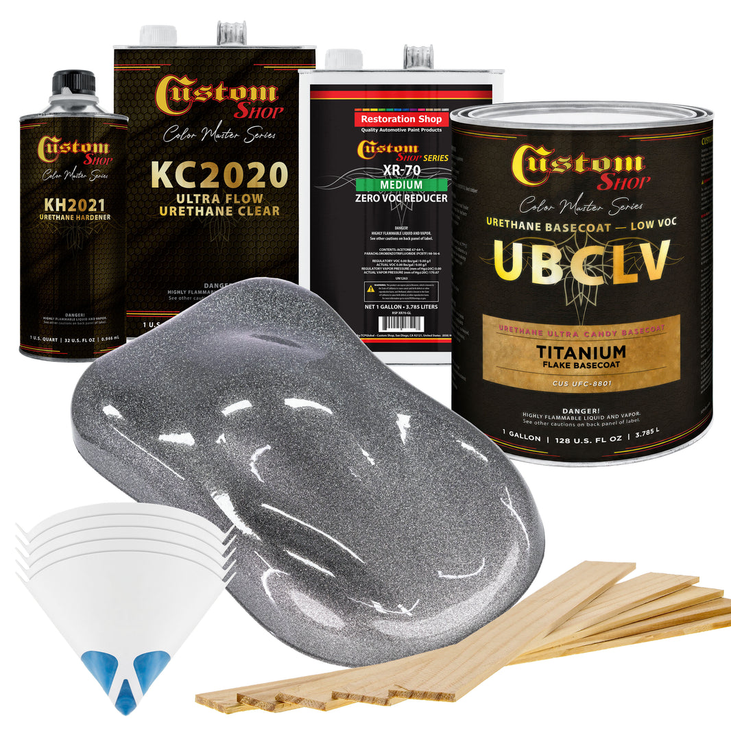 UFC Urethane Ultra Flake Colors - Titanium Flake Basecoat- Gallon Ultra Flow Kit