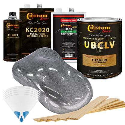 UFC Urethane Ultra Flake Colors - Titanium Flake Basecoat- Gallon Ultra Flow Kit