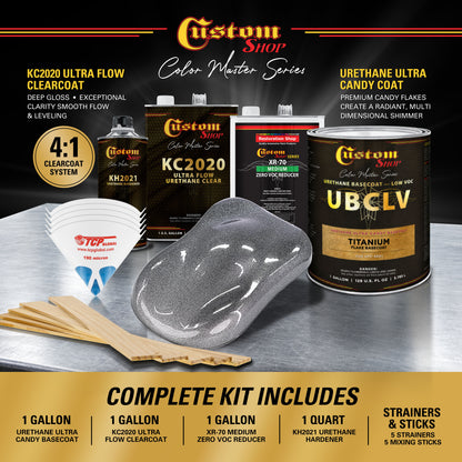UFC Urethane Ultra Flake Colors - Titanium Flake Basecoat- Gallon Ultra Flow Kit