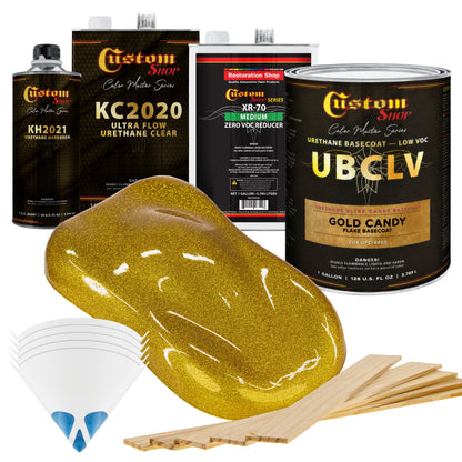 UFC Urethane Ultra Flake Colors - Gold Candy Flake Basecoat- Gallon Ultra Flow Kit
