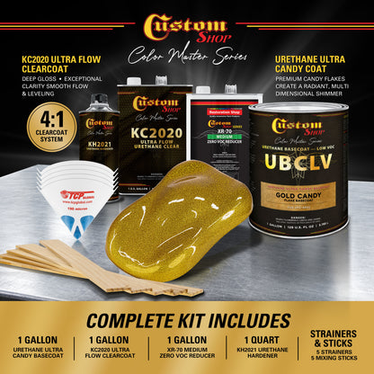 UFC Urethane Ultra Flake Colors - Gold Candy Flake Basecoat- Gallon Ultra Flow Kit