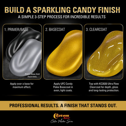 UFC Urethane Ultra Flake Colors - Gold Candy Flake Basecoat- Gallon Ultra Flow Kit