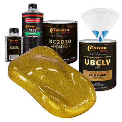 UFC Urethane Ultra Flake Colors - Gold Candy Flake Basecoat- Quart Ultra Flow Kit