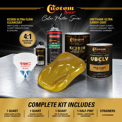 UFC Urethane Ultra Flake Colors - Gold Candy Flake Basecoat- Quart Ultra Flow Kit