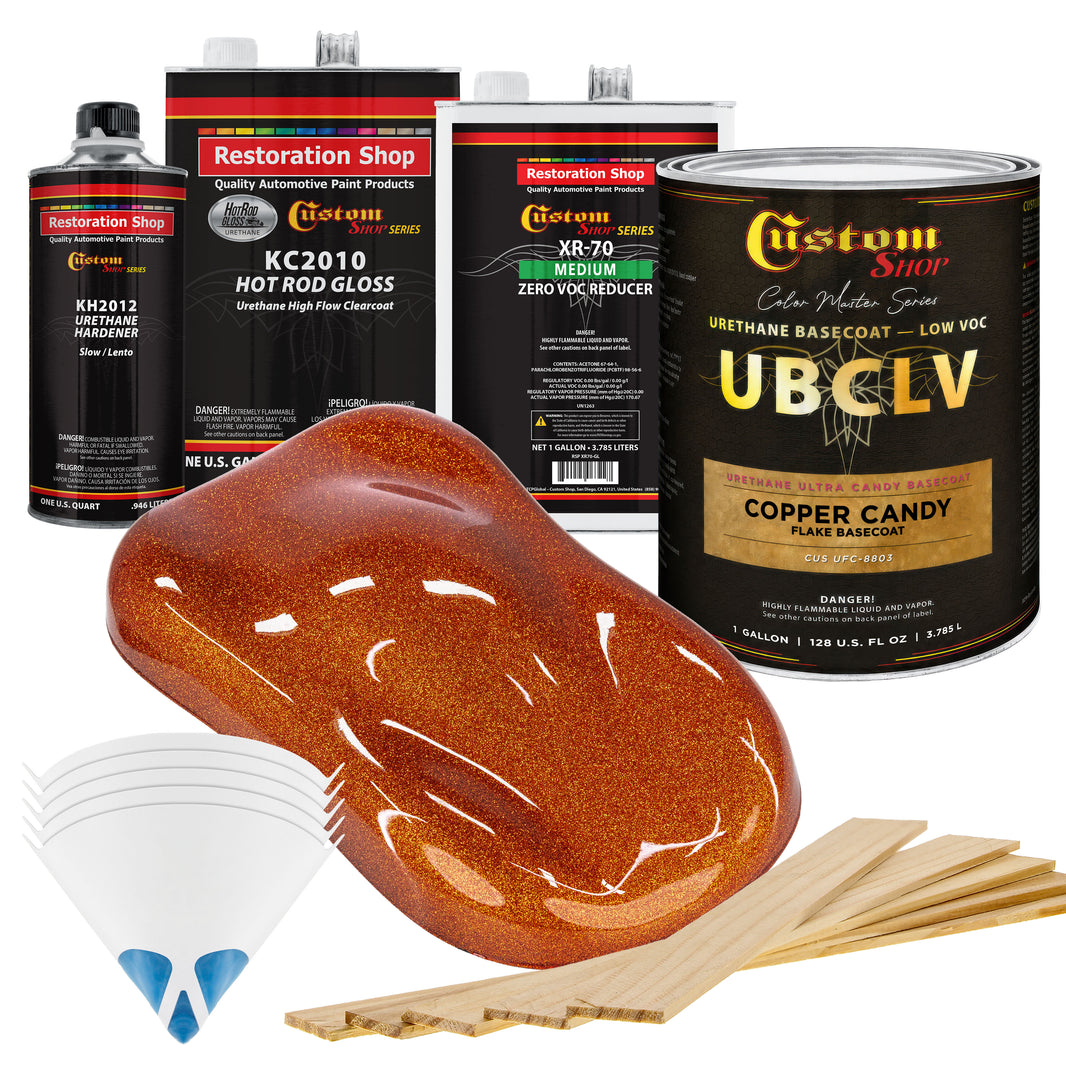 UFC Urethane Ultra Flake Colors - Copper Candy Flake Basecoat- Gallon Gloss Kit