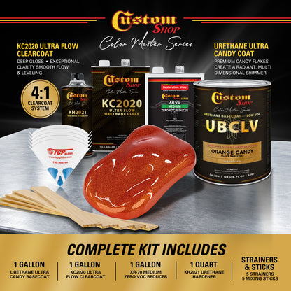 UFC Urethane Ultra Flake Colors - Orange Candy Flake Basecoat- Gallon Ultra Flow Kit