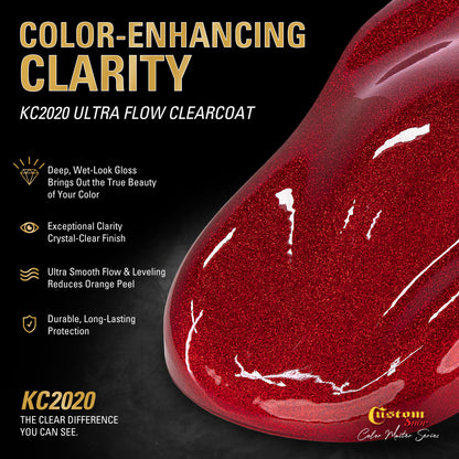 UFC Urethane Ultra Flake Colors - Fire Red Candy Flake Basecoat- Gallon Ultra Flow Kit
