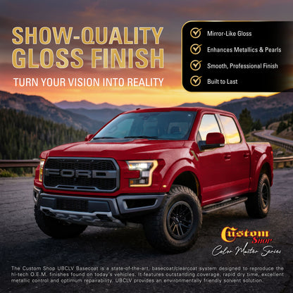 UFC Urethane Ultra Flake Colors - Fire Red Candy Flake Basecoat- Quart Gloss Kit