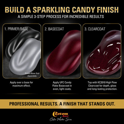UFC Urethane Ultra Flake Colors - Maroon Candy Flake Basecoat- Gallon Gloss Kit