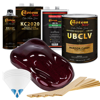 UFC Urethane Ultra Flake Colors - Maroon Candy Flake Basecoat- Gallon Ultra Flow Kit