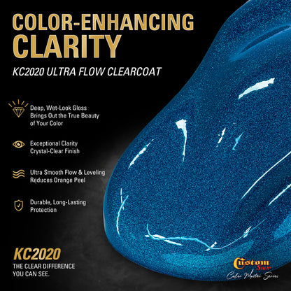 UFC Urethane Ultra Flake Colors - Bright Blue Candy Flake Basecoat- Gallon Ultra Flow Kit