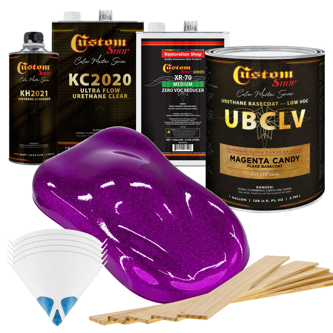 UFC Urethane Ultra Flake Colors - Magenta Candy Flake Basecoat- Gallon Ultra Flow Kit