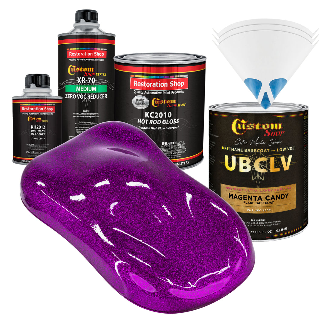 UFC Urethane Ultra Flake Colors - Magenta Candy Flake Basecoat- Quart Gloss Kit