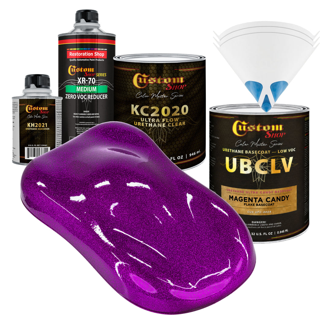 UFC Urethane Ultra Flake Colors - Magenta Candy Flake Basecoat- Quart Ultra Flow Kit