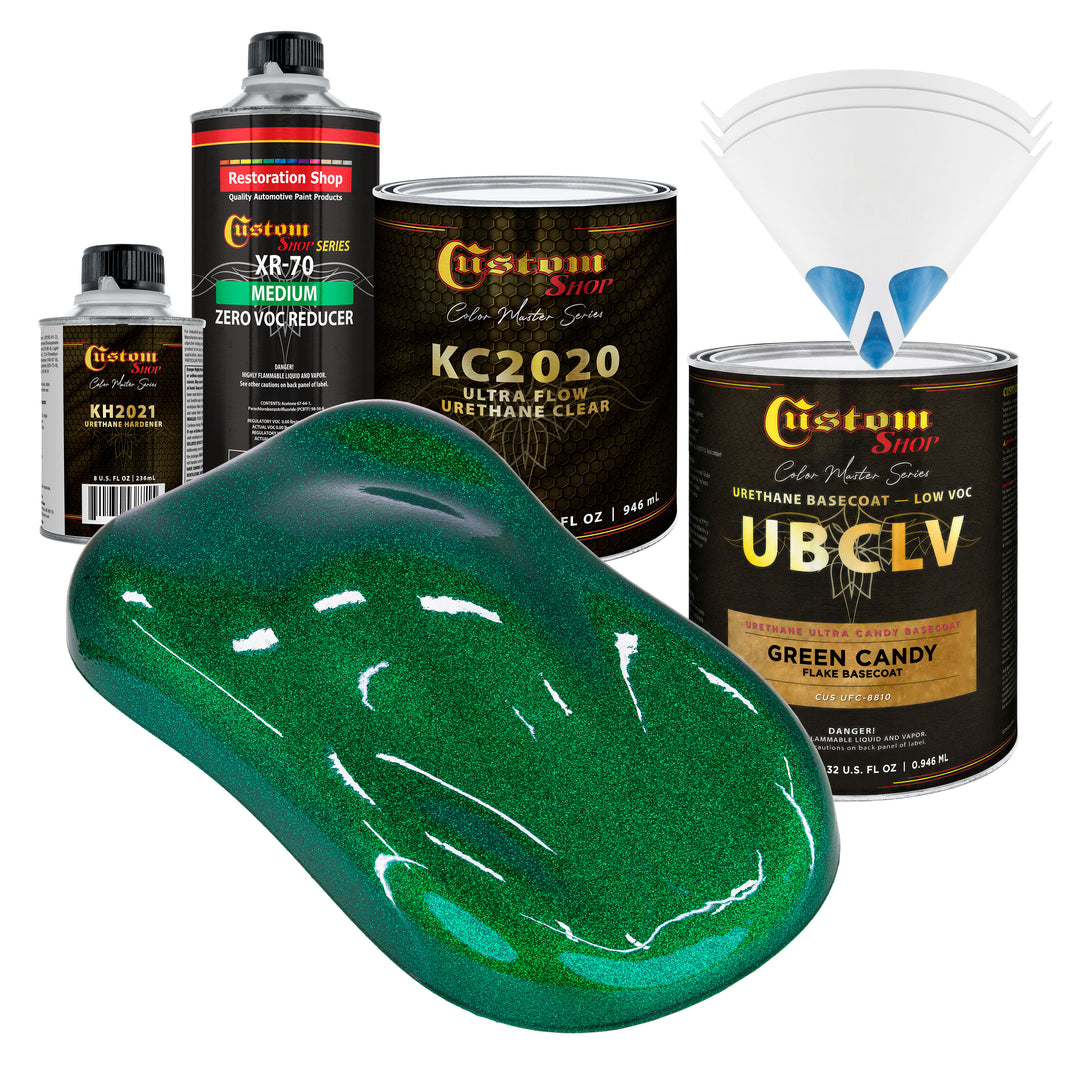 UFC Urethane Ultra Flake Colors - Green Candy Flake Basecoat- Quart Ultra Flow Kit