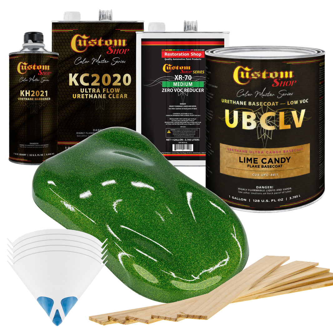 UFC Urethane Ultra Flake Colors - Lime Candy Flake Basecoat- Gallon Ultra Flow Kit