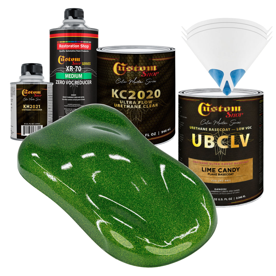 UFC Urethane Ultra Flake Colors - Lime Candy Flake Basecoat- Quart Ultra Flow Kit