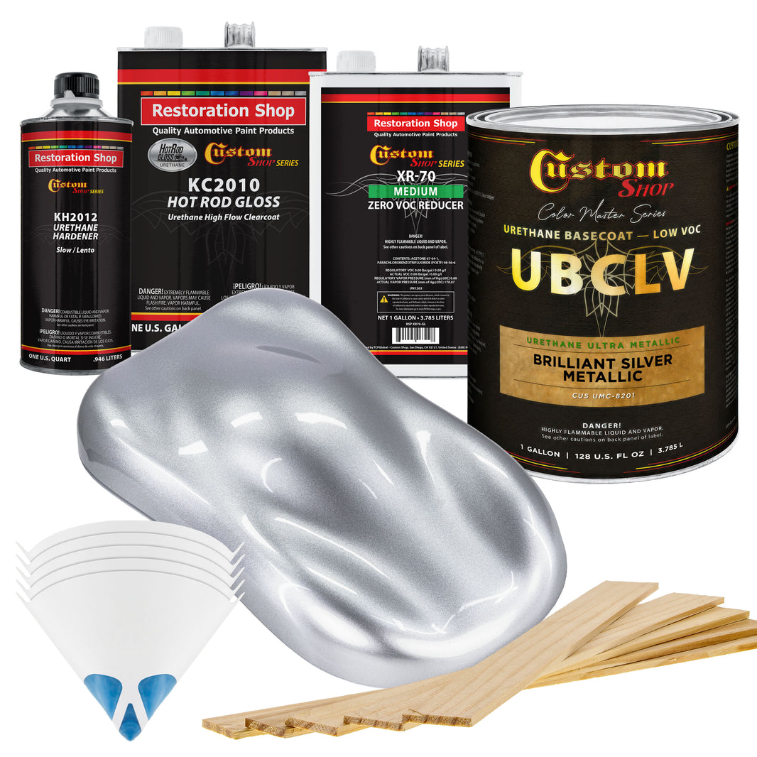 UMC Urethane Ultra Metallic Colors - Brilliant Silver Metallic- Gallon Gloss Kit