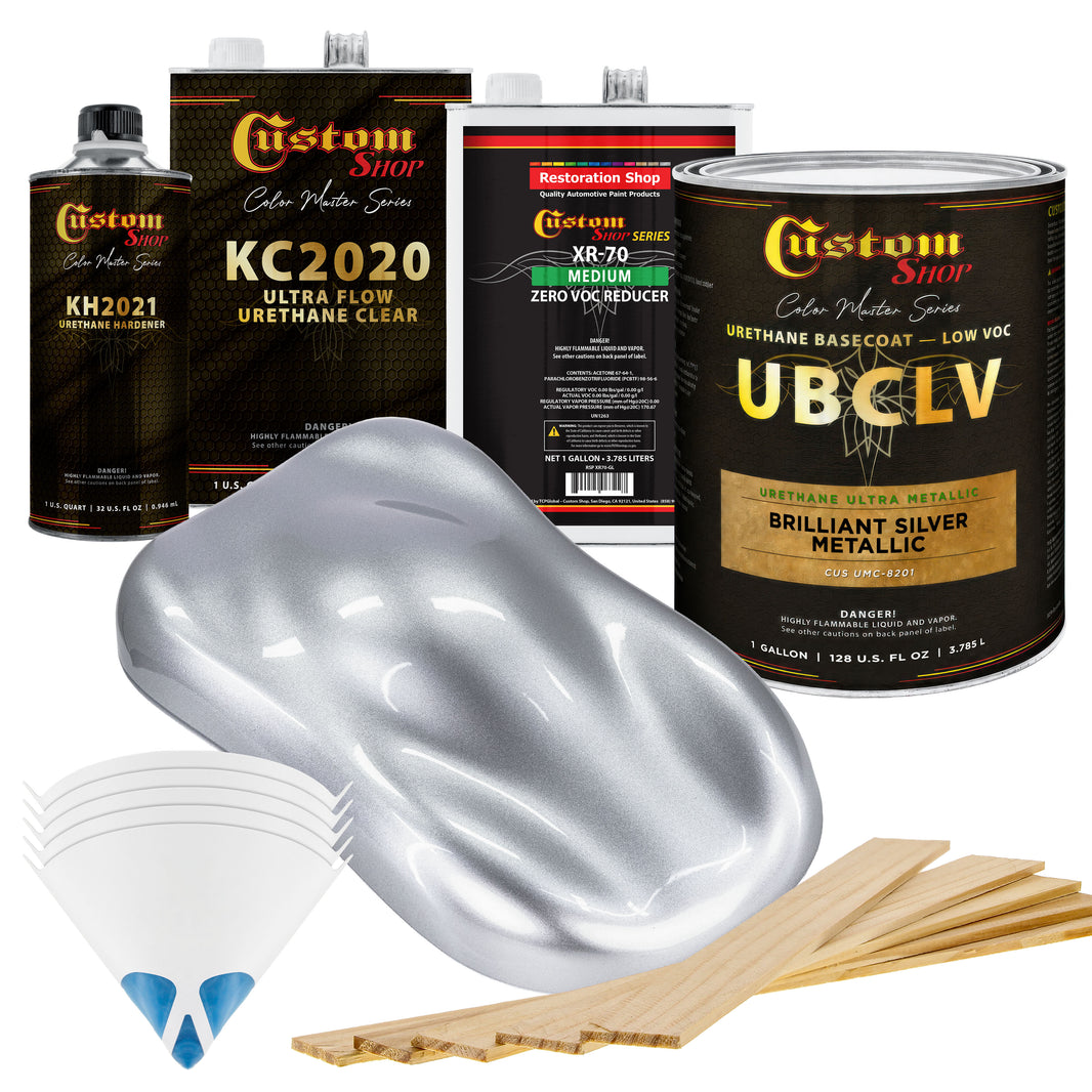 UMC Urethane Ultra Metallic Colors - Brilliant Silver Metallic- Gallon Ultra Flow Kit