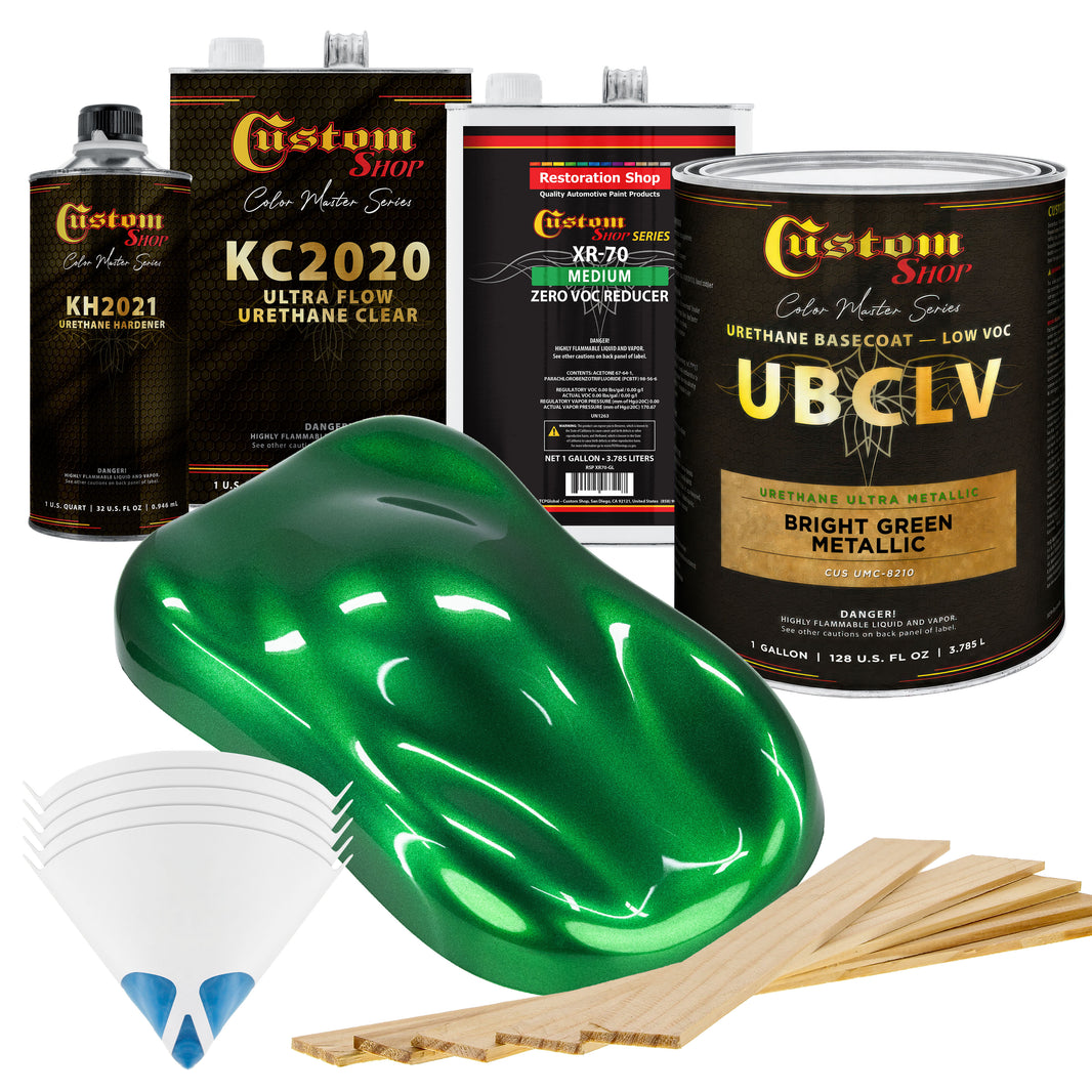 UMC Urethane Ultra Metallic Colors - Bright Green Metallic- Gallon Ultra Flow Kit
