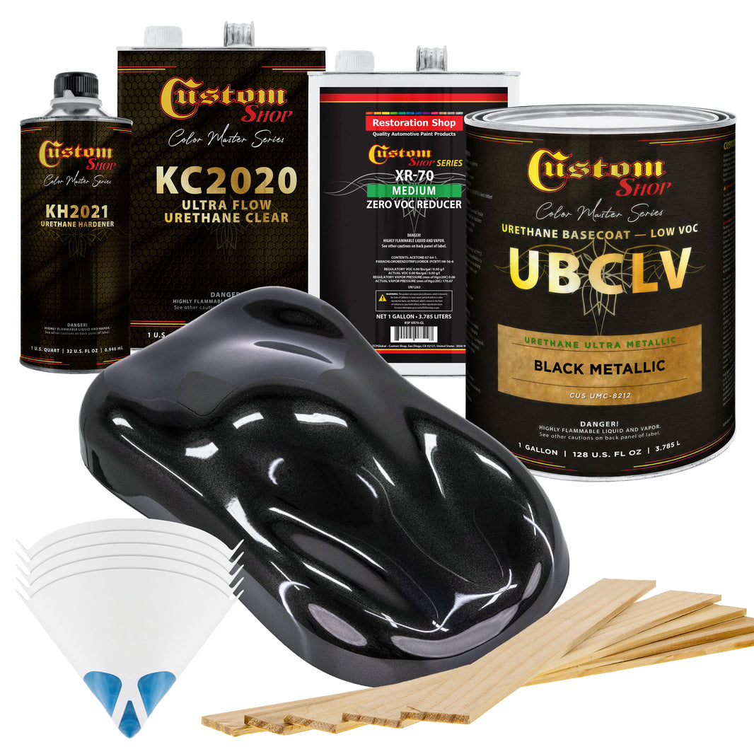 UMC Urethane Ultra Metallic Colors - Black Metallic- Gallon Ultra Flow Kit