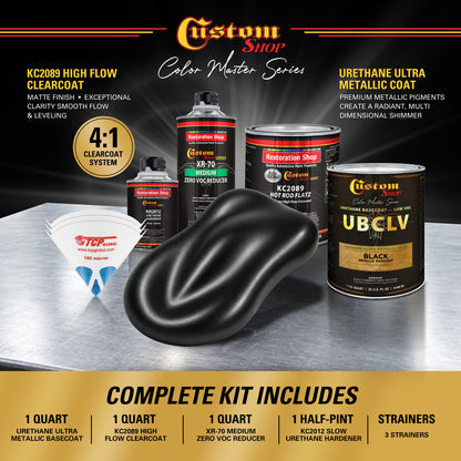 UMC Urethane Ultra Metallic Colors - Black Metallic- Quart Matte Kit