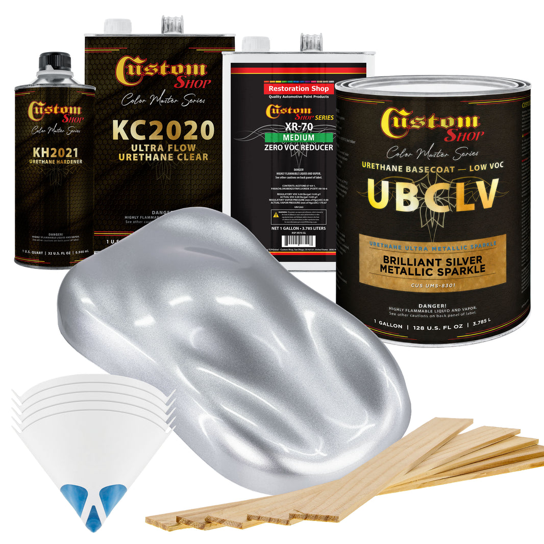 UMS Urethane Ultra Metallic Sparkle - Brilliant Silver Metallic Sparkle- Gallon Ultra Flow Kit