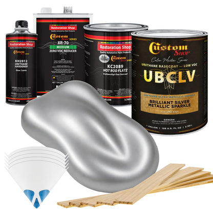 UMS Urethane Ultra Metallic Sparkle - Brilliant Silver Metallic Sparkle- Gallon Matte Kit