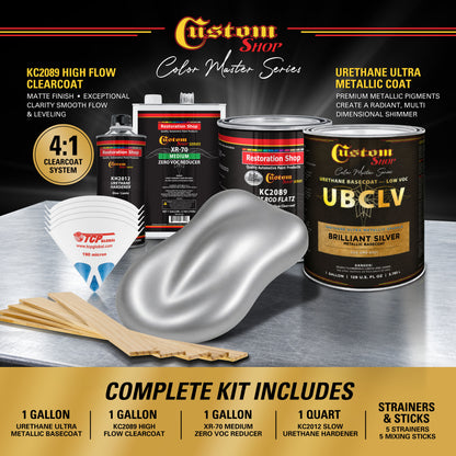 UMS Urethane Ultra Metallic Sparkle - Brilliant Silver Metallic Sparkle- Gallon Matte Kit