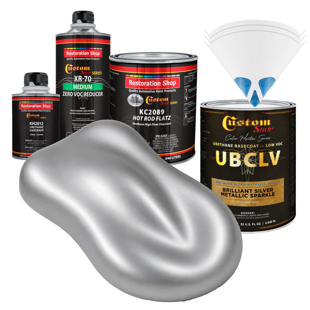 UMS Urethane Ultra Metallic Sparkle - Brilliant Silver Metallic Sparkle- Quart Matte Kit