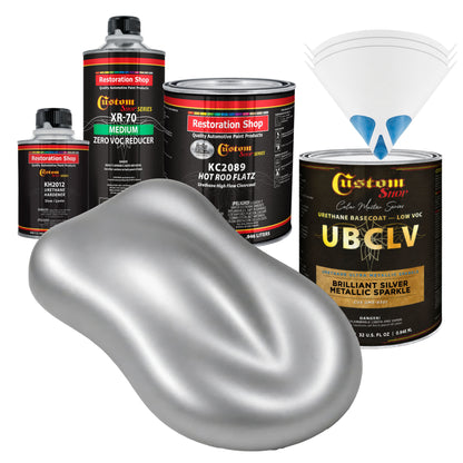 UMS Urethane Ultra Metallic Sparkle - Brilliant Silver Metallic Sparkle- Quart Matte Kit