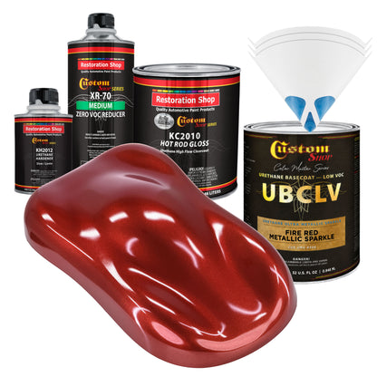 UMS Urethane Ultra Metallic Sparkle - Fire Red Metallic Sparkle- Quart Gloss Kit