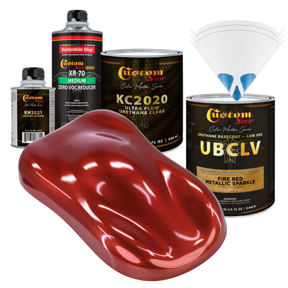 UMS Urethane Ultra Metallic Sparkle - Fire Red Metallic Sparkle- Quart Ultra Flow Kit