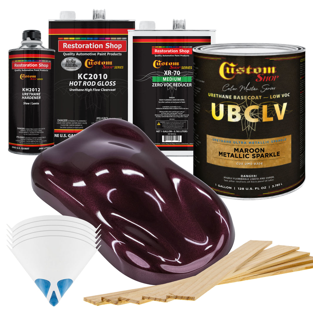UMS Urethane Ultra Metallic Sparkle - Maroon Metallic Sparkle- Gallon Gloss Kit