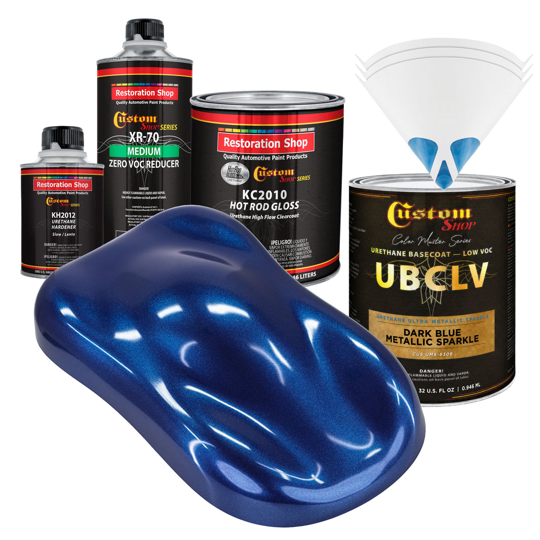 UMS Urethane Ultra Metallic Sparkle - Dark Blue Metallic Sparkle- Quart Gloss Kit