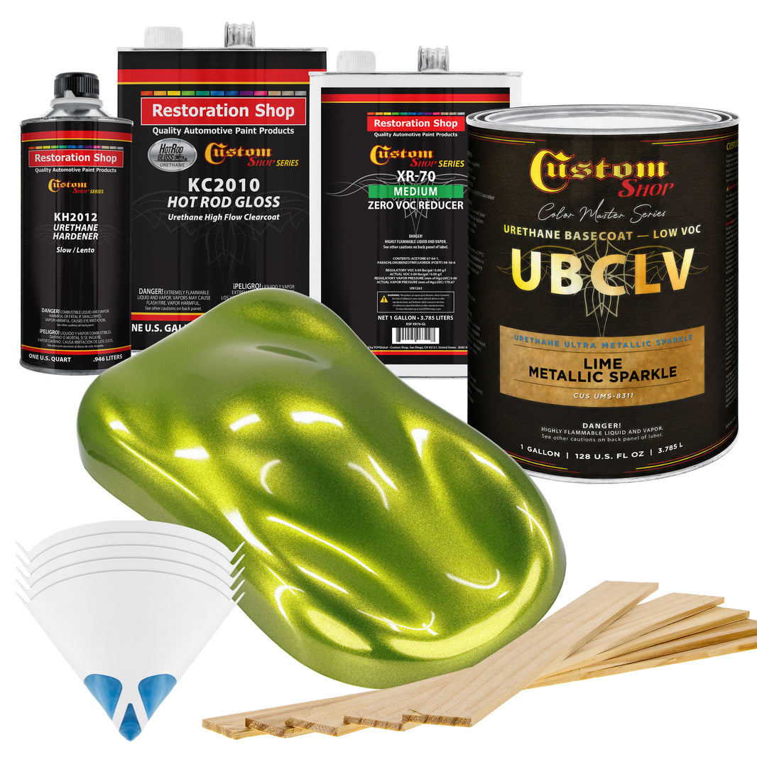 UMS Urethane Ultra Metallic Sparkle - Lime Metallic Sparkle- Gallon Gloss Kit